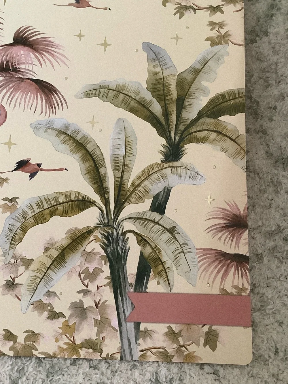 Tropical Flamingo Stars Palm Tree Journal Notebook Square Grid XL NWT by CLA
